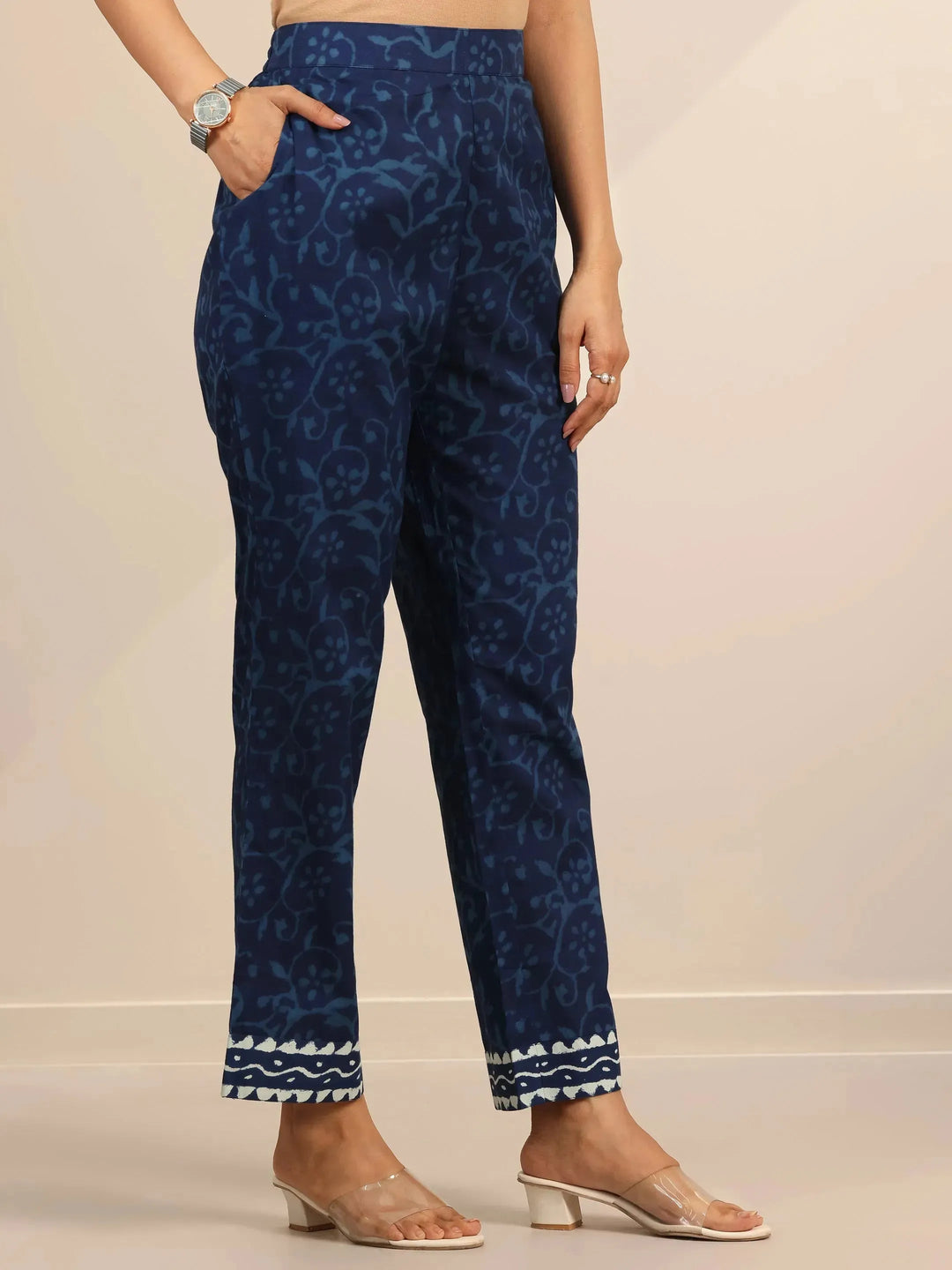 indigo printed cotton straight suit set with dupatta indigo printed cotton straight suit set with dupatta