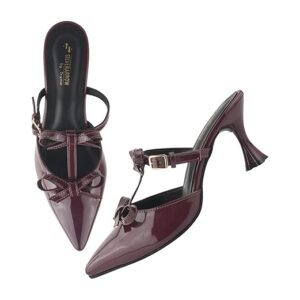 brand: silverarrow silverarrow women's lubka stiletto heel bow design | fusion wears | fashion sandals