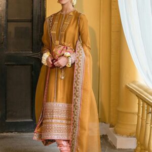 libas mustard printed cotton co ords