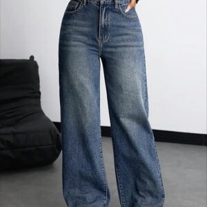 nifty women's denim stretchable high waist baggy jeans for women