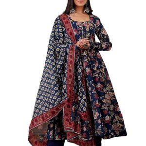 klosia women's viscose kurta and pant with dupatta set